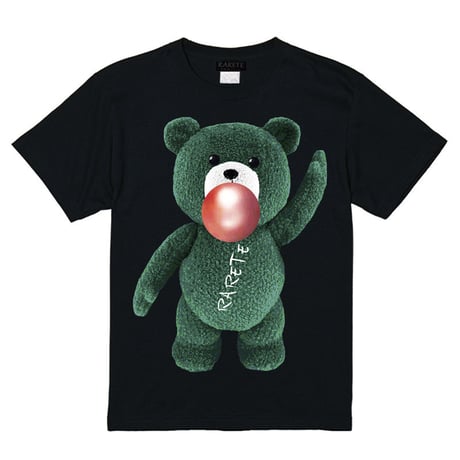 RARETE (ラルテ)   テディベア ガム  緑色  Tシャツ ブラック