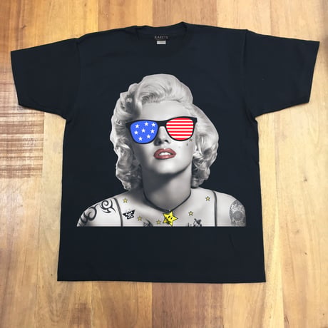 RARETE (ラルテ)   マリリンモンロー アメリカ サングラス   Tシャツ  ブラック  星柄 sta