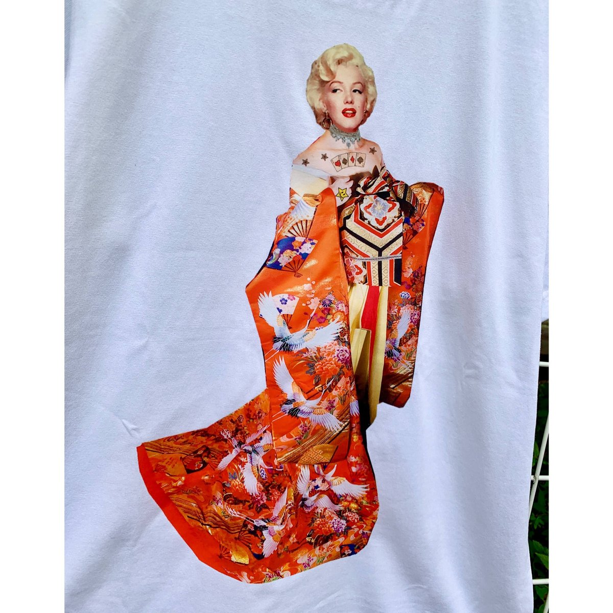 RARETE (ラルテ) マリリンモンロー 着物 花魁 和装 Tシャツ ホワイト 