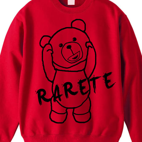 RARETE (ラルテ)  首取れた アウトライン スエット レッド（裏起毛)
