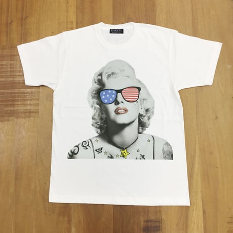 RARETE (ラルテ)  入手困難  マリリンモンロー アメリカ サングラス  Tシャツ ホワイト  星柄 star