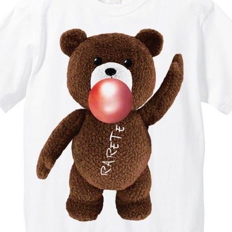 RARETE (ラルテ)   テディベア ガム  茶色  Tシャツ ホワイト