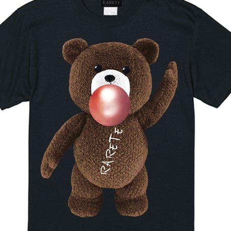 RARETE (ラルテ)   テディベア ガム 茶色  Tシャツ ブラック
