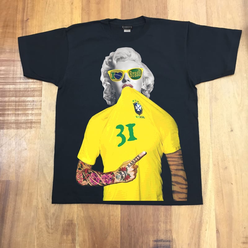 RARETE (ラルテ) マリリンモンロー トラ ブラジル Tシャツ ブラック 星