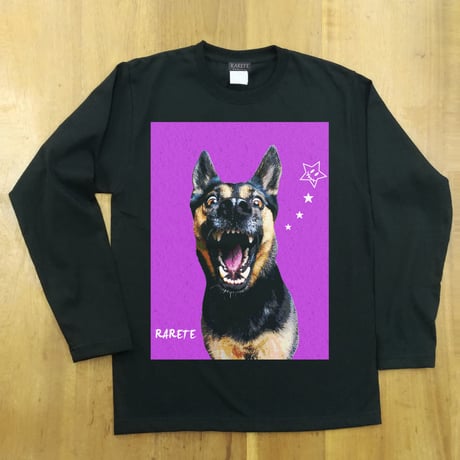 RARETE (ラルテ)  シェパード 吠える！ブラック  長袖Tシャツ
