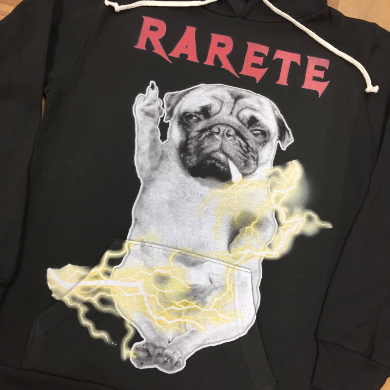 RARETE (ラルテ) DOG イナズマ 犬 Pag パグ ファックパーカー ブラック