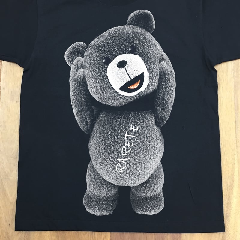 RARETE (ラルテ) テディベア 首とれた！ Tシャツ ブラック 星柄