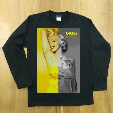 RARETE (ラルテ) マリリンモンロー ハーフ イエロー  ブラック  長袖Tシャツ