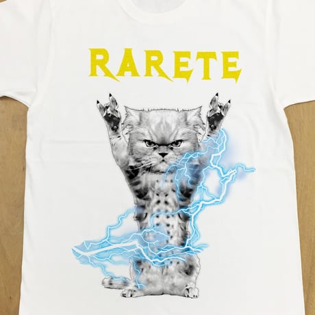 RARETE (ラルテ)  CAT イナズマ 猫 ホワイト  Tシャツ 星柄 star
