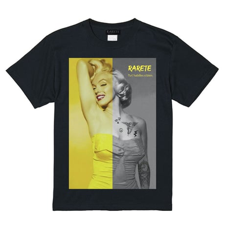 RARETE (ラルテ)    マリリンモンロー ハーフ イエロー　Tシャツ  ブラック