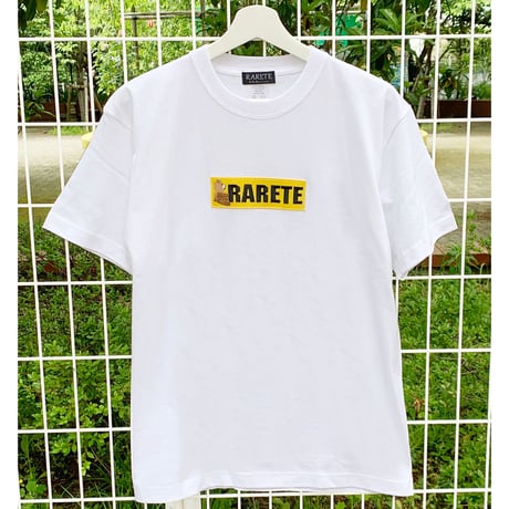 RARETE (ラルテ) ボックスロゴ テディベア ホワイト  Tシャツ