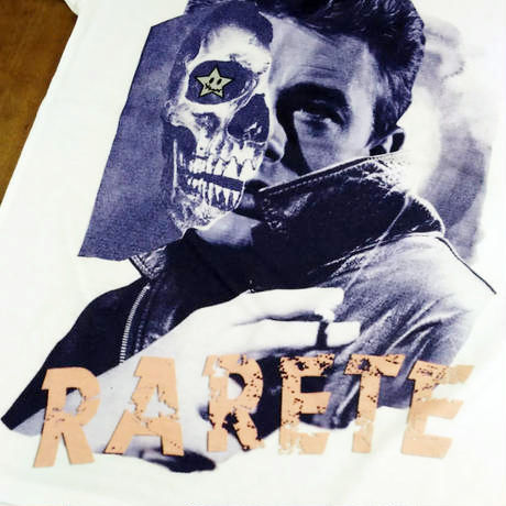 RARETE (ラルテ)   ジェームス ディーン コラージュ  Tシャツ ホワイト  星柄