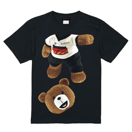RARETE (ラルテ)   テディベア サッカー (茶色)  Tシャツ ブラック
