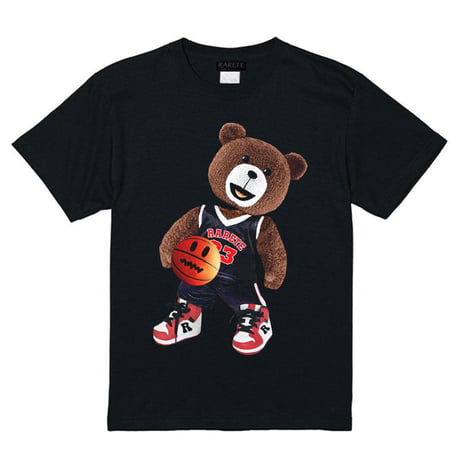 RARETE (ラルテ)  テディベア  バスケ　Tシャツ  ブラック
