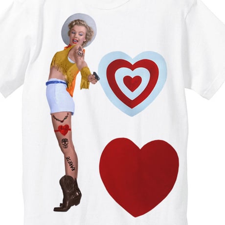 RARETE (ラルテ)    マリリンモンロー ハート カウボーイ　Tシャツ  ホワイト