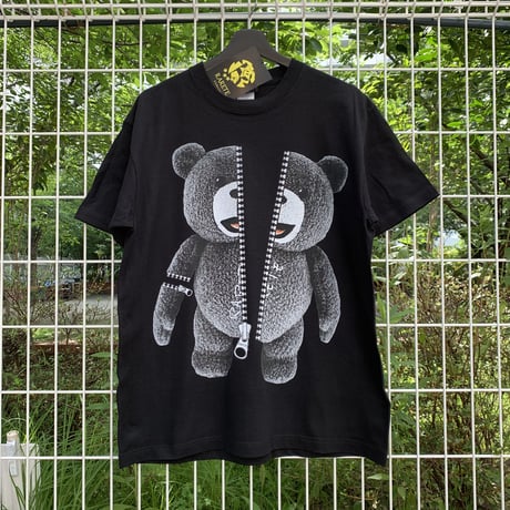 RARETE (ラルテ) ZIP テディベア ファスナー （グレイ）Tシャツ ブラック