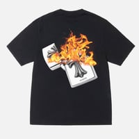 RARETE (ラルテ) バックプリント Zippoライター 炎 Tシャツ
