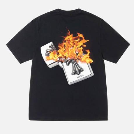 RARETE (ラルテ) バックプリント Zippoライター 炎 Tシャツ