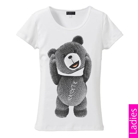 RARETE (ラルテ)    テディベア　首とれた  Tシャツ  ホワイト  星柄 star (レディース）