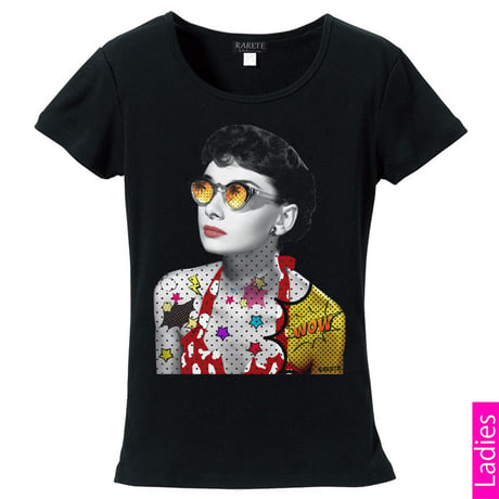 RARETE (ラルテ)   オードリー 水着 アメコミ   Tシャツ ブラック  星柄 star (レディース）