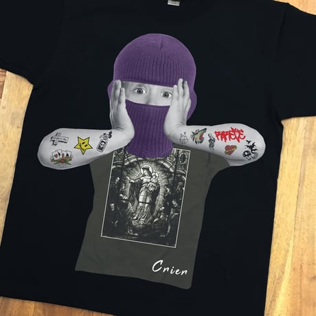 RARETE (ラルテ)  children 目だし帽  Tattoo Tシャツ  ブラック  星柄 star