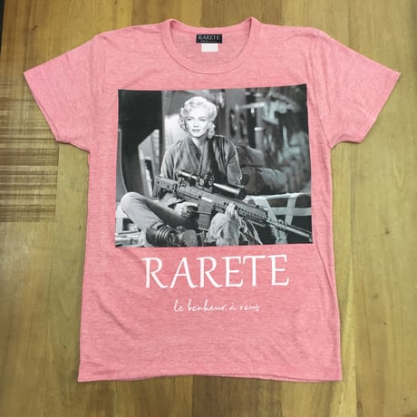 RARETE (ラルテ)  マリリン モンロー 兵士 ロゴ  Tシャツ ピンク  星柄 star
