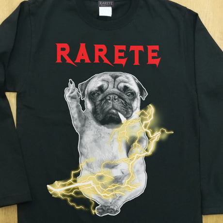 RARETE (ラルテ)  DOG イナズマ 犬 Pag パグ ファック ブラック  長袖Tシャツ