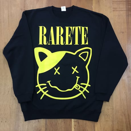 RARETE (ラルテ) cat 猫  にゃるヴァーナ  スエット ブラック  星柄 star（裏パイル)
