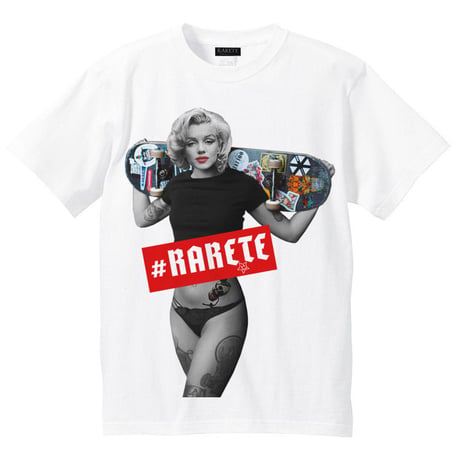 RARETE (ラルテ)    マリリンモンロー スケートボード BOXロゴ　Tシャツ  ホワイト