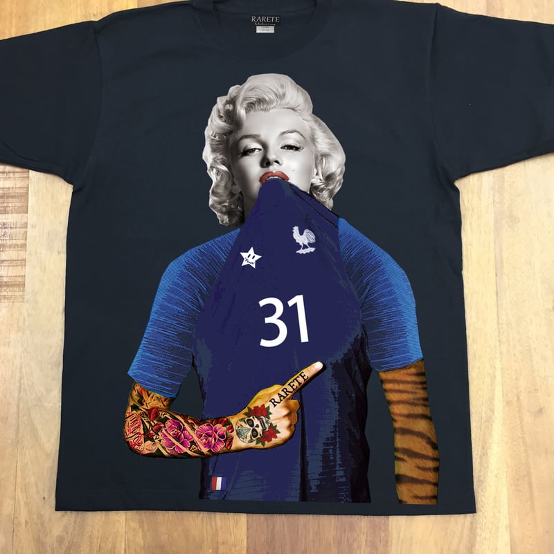 RARETE (ラルテ) マリリンモンロー トラ フランス Tシャツ ブラック 星