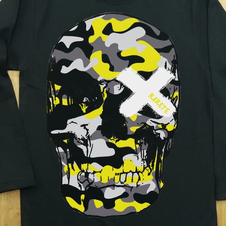 RARETE (ラルテ)  ドクロ 迷彩 イエロー ブラック  長袖Tシャツ