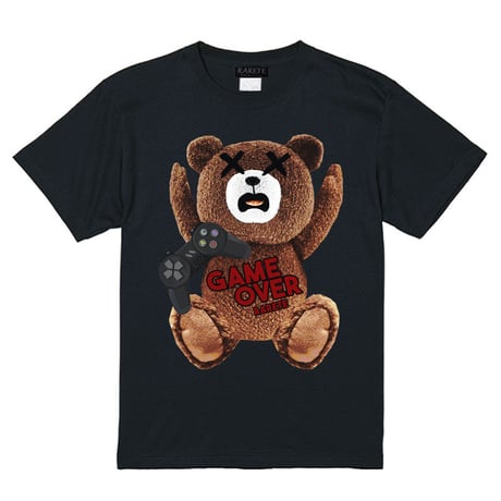 RARETE (ラルテ) GAME OVER !! テディベア  Tシャツ ブラック