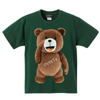 RARETE (ラルテ) テディベア あっかんベー！【茶色】  Tシャツ グリーン