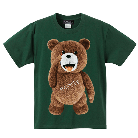 RARETE (ラルテ) テディベア あっかんベー！【茶色】  Tシャツ グリーン