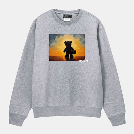 RARETE (ラルテ) Teddy bear　silhouette　basketball テディベア シルエット　バスケ スエット トレーナー 油絵