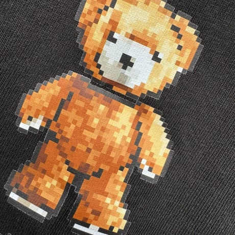 RARETE (ラルテ) テディベア 8bit 首取れた 増量中だよ！　長袖Tシャツ ブラック　ロンT