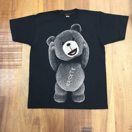 RARETE (ラルテ)    テディベア　首とれた！  Tシャツ ブラック   星柄 star