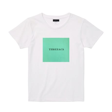 RARETE (ラルテ)   THREE & CS (三密) ビジョナリー ミント BOX  Tシャツ  ホワイト  (レディース）