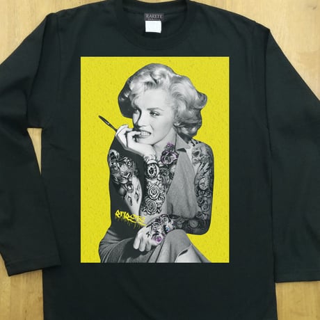 RARETE (ラルテ)  マリリンモンロー Tatto イエローブラック  長袖Tシャツ