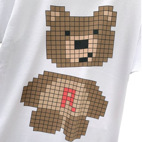 RARETE (ラルテ)  テディベア pixel ホワイト  Tシャツ