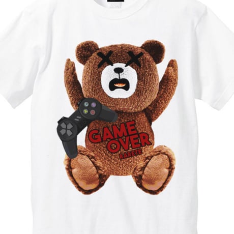 RARETE (ラルテ) GAME OVER !! テディベア  Tシャツ ホワイト