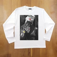 RARETE (ラルテ)  GIRL 迷彩 Tatoo 拳銃 長袖Tシャツ ホワイト