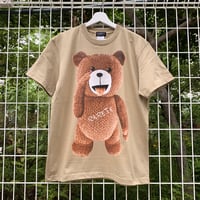 RARETE (ラルテ) テディベア あっかんベー！【茶色】  Tシャツ サンドカーキー