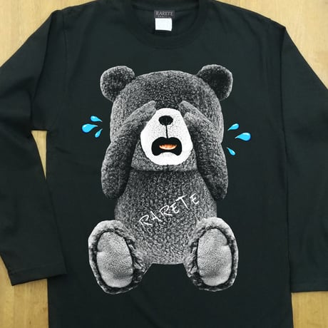RARETE (ラルテ) 泣いちゃった! 【グレイ】テディベア ブラック  長袖Tシャツ