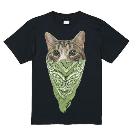 RARETE (ラルテ)   cat バンダナ ブラック  Tシャツ