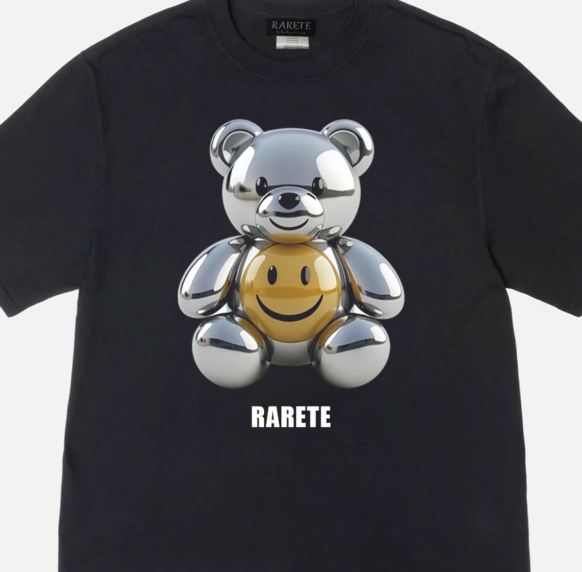 RARETE (ラルテ) テディベア シルバー 3D スマイル Tシャツ | Rarete