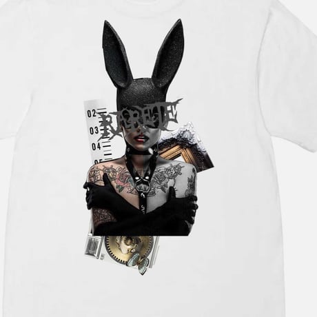 RARETE (ラルテ) bunny コラージュ Tatoo  Tシャツ