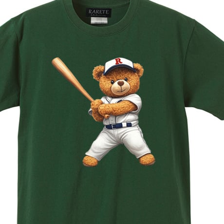 RARETE (ラルテ) テディベア teddy bear 野球 baseball 素振り Tシャツ