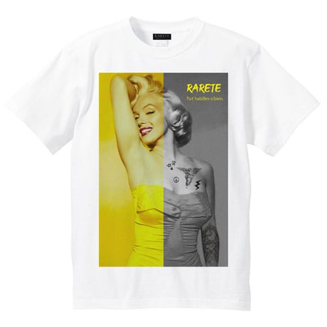 RARETE (ラルテ)    マリリンモンロー ハーフ イエロー　Tシャツ  ホワイト