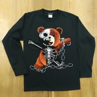 RARETE (ラルテ)  テディベア ガイコツ 鎖 ブラック  長袖Tシャツ